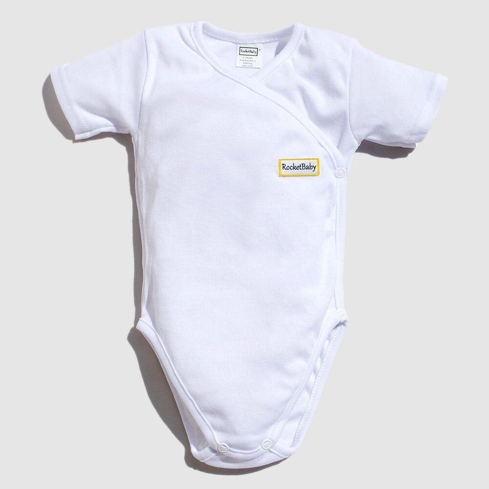 ROCKETBABY Bodysuit Kimono Short Sleeve White